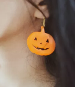 Pumpkin earrings 3D print model