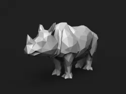 Rhinoceros Low Poly  3D print model