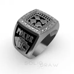 Ring Poker Diamond Joker 3D print model