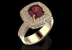 Ring with heraldic lily and crown 484 3D print model