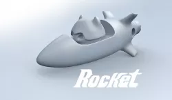 Rocket 1 Cartoon Keychain  3D print model