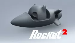 Rocket 2 Cartoon Keychain 3D print model