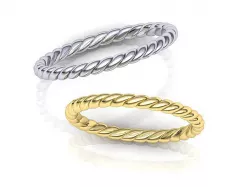 Rope wedding band  twisted ring printable 3d model 3D print model