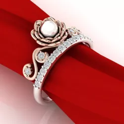 Rose ring with pearl 3D print model