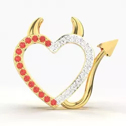 RUBY AND DIAMOND DEVIL HEART PENDANT 3D print model