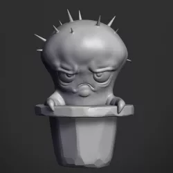 Sad cactus 3D print model