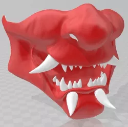 Samurai demon mask  3D print model