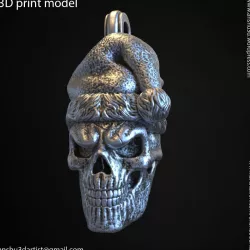 santa claus skull vol2 pendant 3D print model