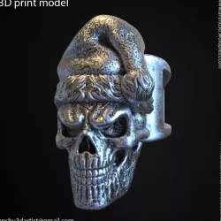 santa claus skull vol2 ring 3D print model