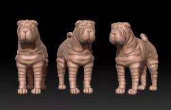 Shar pei figurine 3D print model  3D print model