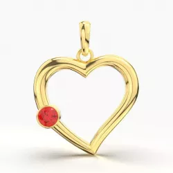 SINGLE RUBY HEART PENDANT 3D print model