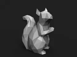 Squirrel Low Poly  3D print model
