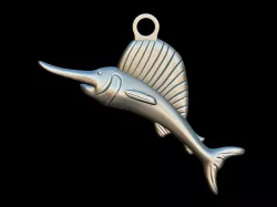 Sword fish key ring pendant  3D print model