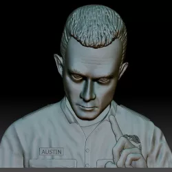 Terminator T1000 STL file portrait bas-relief for CNC router 3D print model