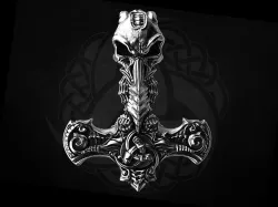 THOR Hammer Pendant with Odins Horn 3d Print Model 3D print model