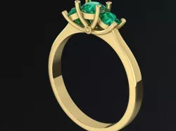 three stone ring  3D print model