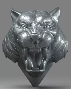 Tiger Head 01 3D print model