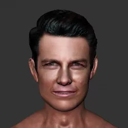 Tom cruise realistic head actor 3D print Low-poly  3D print model