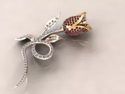 tulip brooches 3D print model