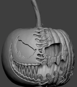 Venom Pumpkin Holloween Jackolantern 3D print model