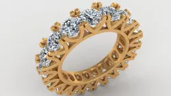 Wedding Round Diamond Gold Ring 3D print model