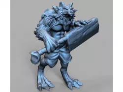Werewolf fantasy 3D print model