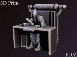 wizard on throne 3D print model