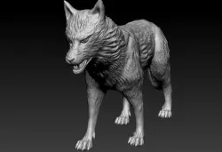 Wolf High Poly 3D print model