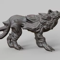 Wolf Sculpture 3D print model