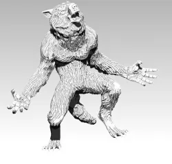  wolf statue 3D print model