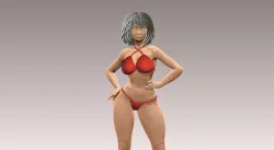 Woman anime body sculptures stand poses  3D model 3D print model