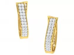 Women hoop huggie Earrings 3dm stl render detail  3D print model