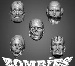 Zombies Heads 3D print model