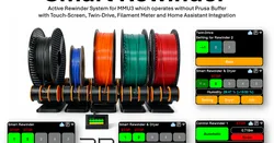 Active Smart Rewinder for Prusa MMU3 - stand-alone and CORE CUBE integration avoiding the usage of a buffer.