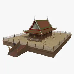 Asian temple 3D Model $5 - .fbx .max .obj .gltf .usdz