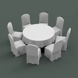 Banquet table and chair 3D Model $16 - .fbx .ma .max .obj