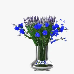 Blue Artificial Plastic flowers Bouquet