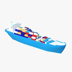Cartoon low poly cargo ship 3D Model $9 - .obj .3ds .c4d .fbx .max