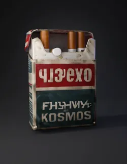 Create a detailed game ready 3D model of an old Soviet cigarette pack