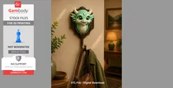 Cute Dragon Wall Hook - STL Model | Gambody Stock