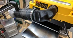 Dewalt DW735 to 4" 90° dust collection adapter