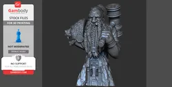 Dwarf Bust Miniature for Painting - STL files for 3D Printing | Gambody Stock