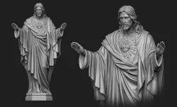 Jesus with a Sacred Heart Statue 4