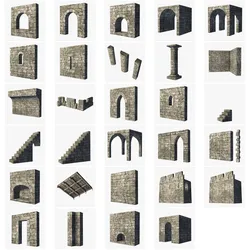Modular Castle / Dungeon Building Set 3D Model $25 - .blend