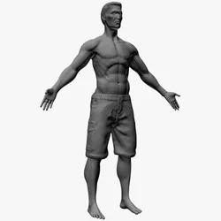 Realistic Male Body 3D Model $2 - .obj .max .ztl