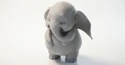 Sad Elephant Figurine Animal 3D Printable