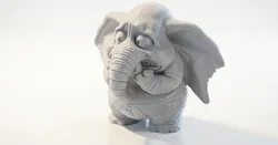 Scared Elephant Figurine Animal 3D Printable