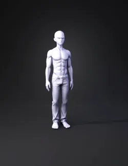stylized adult male character body with light jeans skin tone shirtl