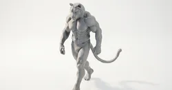 Tiger Man Anthropomorphic Figurine 3D Printable