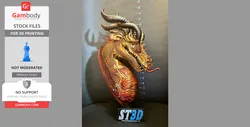 Wall Mount Dragon Head Trophy - STL files for 3D Printing | Gambody Stock